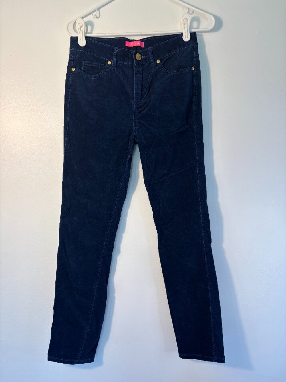 Lilly Pulitzer Navy Blue Mid Rise Velvet Pants